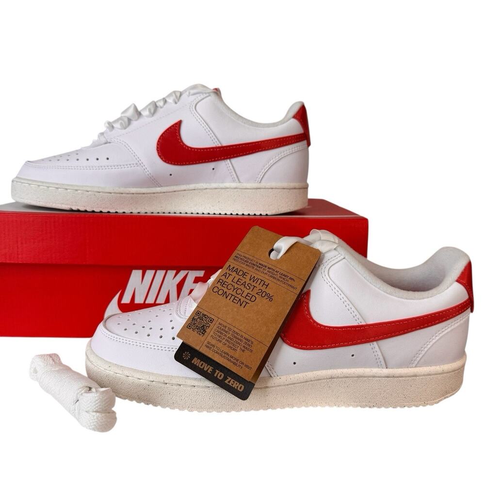 Women's Nike Court Vision Lo NN White Magic Ember Red Sail HV5246-100 sz 9